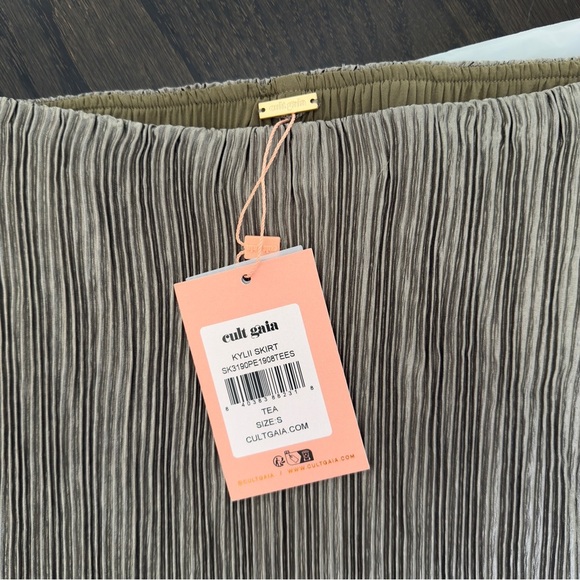 NWT Cult Gaia Kylii Pleated Satin Women’s Midi Skirt Small - Picture 8 of 11